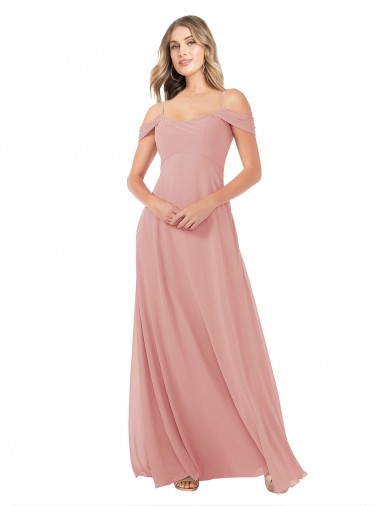 Buy Draped Shoulder Sash Back Chiffon Bridesmaid Dress UK
