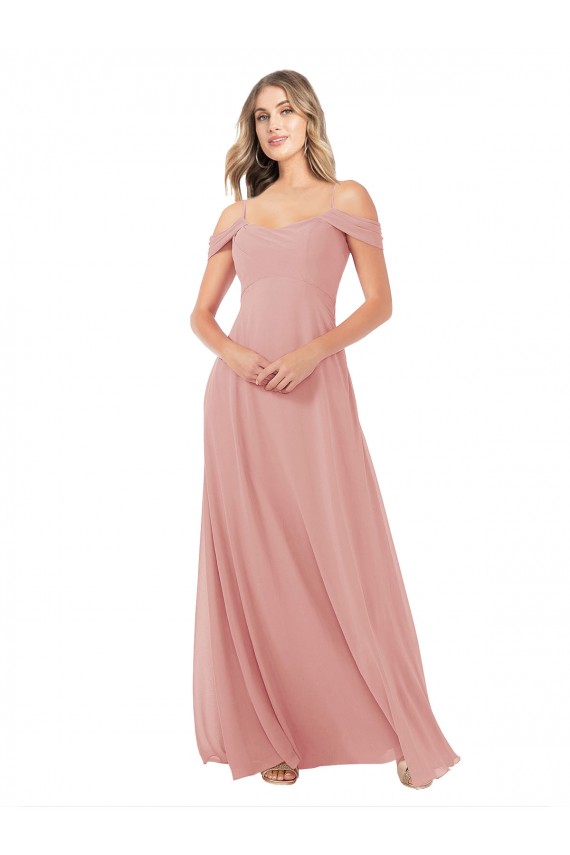 Buy Draped Shoulder Sash Back Chiffon Bridesmaid Dress UK