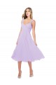 Buy Draped Midi Length Chiffon Cocktail Bridesmaid Dress with Ruched Bodice UK