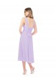 Buy Draped Midi Length Chiffon Cocktail Bridesmaid Dress with Ruched Bodice UK