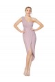 Buy High Low One Shoulder Ruffles V-Neck Chiffon Wrap Bridesmaid Dress / Formal Prom Dress UK