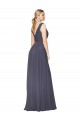 Buy Floor Length High Neck V-Back Chiffon Bridesmaid Dress / Formal Prom Dress UK