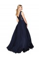 Buy High Neck V-Neck Long Chiffon Bridesmaid Dress / Prom Dress with Sequin Top UK