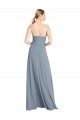 Buy Spaghetti Straps V-Neckline Long Chiffon Bridesmaid Dress with High Slit UK
