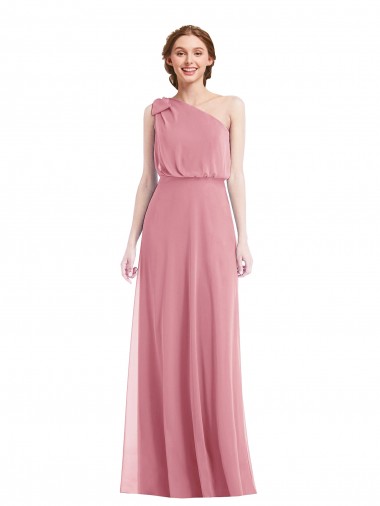 Buy One Shoulder Bow Blouson Bodice Maxi Bridesmaid Dress UK