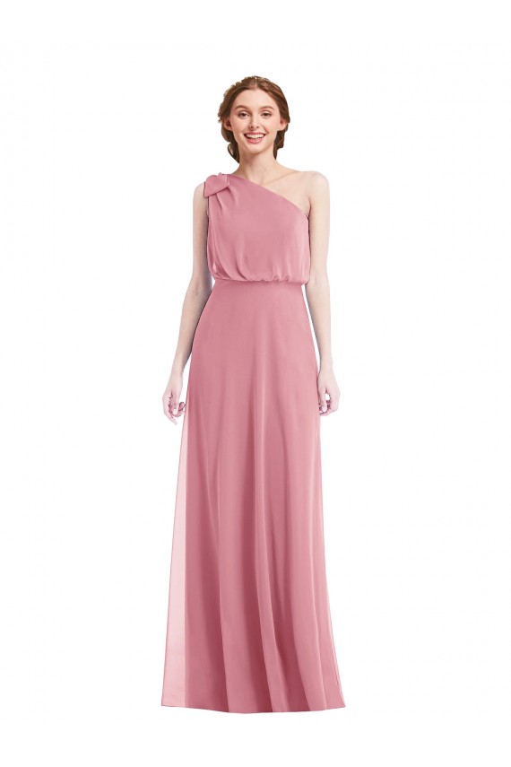 Buy One Shoulder Bow Blouson Bodice Maxi Bridesmaid Dress UK