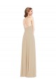 Buy Faux Wrap Criss Cross Back Maxi Bridesmaid Dress with Front Slit UK
