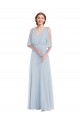 Buy V-Neck Split Sleeves Blouson Bodice Maxi Bridesmaid Dress UK