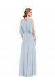Buy V-Neck Split Sleeves Blouson Bodice Maxi Bridesmaid Dress UK