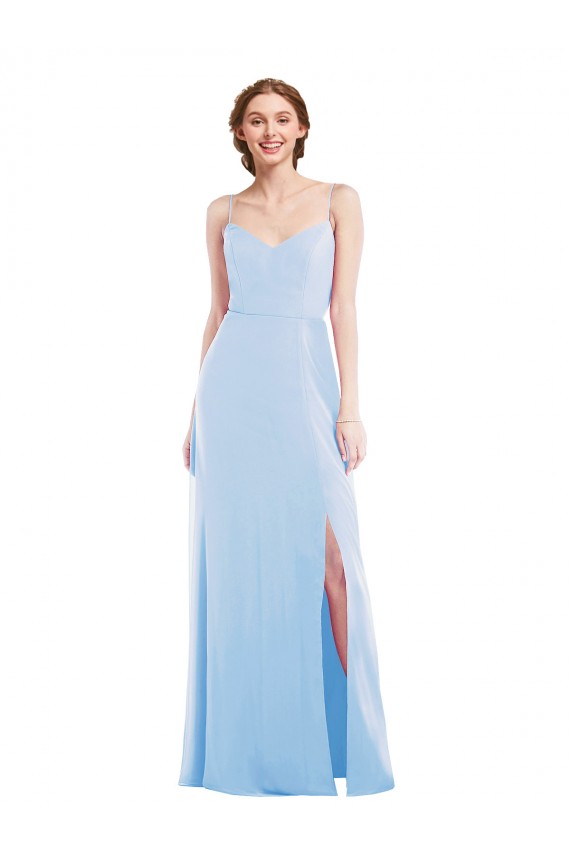 Buy Tie Back Cutout Maxi Formal Bridesmaid Dress with Front Slit UK