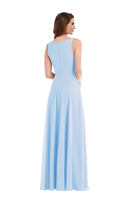 Buy Deep V-Neck Chiffon Maxi Bridesmaid Dress UK