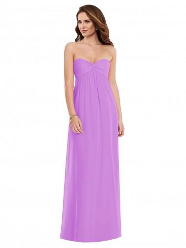 Buy Empire Waist Twist Shirred Strapless Bridesmaid Dress UK