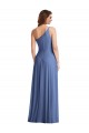 Buy One Shoulder Full Length Maxi Formal Bridesmaid Dress with Flirty Slit UK