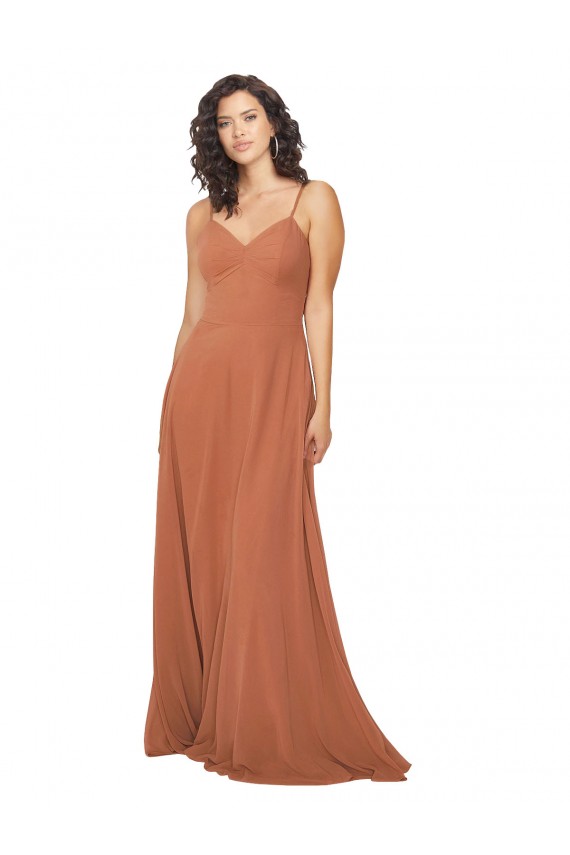 Buy Chiffon Bridesmaid Dress with Tie Back Keyhole UK
