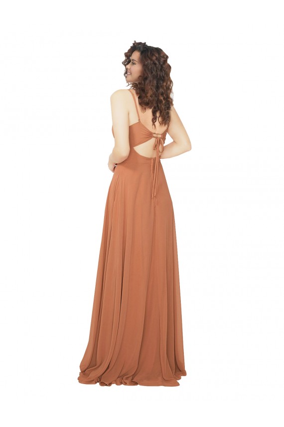 Buy Chiffon Bridesmaid Dress with Tie Back Keyhole UK