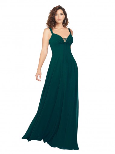 Buy Tied Bodice Sweetheart V-Neck Chiffon Bridesmaid Dress UK