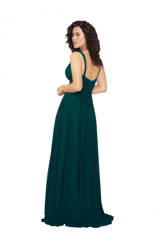 Buy Tied Bodice Sweetheart V-Neck Chiffon Bridesmaid Dress UK