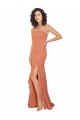 Buy Chiffon Square Neck Bridesmaid Dress with Ruffled Skirt Slit UK