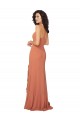 Buy Chiffon Square Neck Bridesmaid Dress with Ruffled Skirt Slit UK