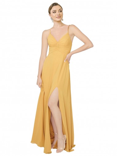 Buy Ruched Chiffon Bridesmaid Dress with Tie Back Detail UK