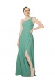 Buy One Shoulder Asymmetric Chiffon Bridesmaid Dress with Pockets UK