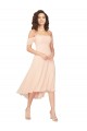 Buy Cold Shoulder Midi Length Short Chiffon Bridesmaid Dress UK