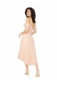 Buy Cold Shoulder Midi Length Short Chiffon Bridesmaid Dress UK