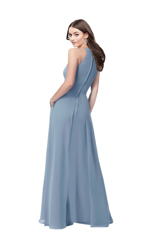 Buy Halter High Neck Chiffon Dress with Sash UK