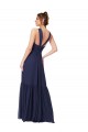 Buy Floor Length Deep V-Neck Ruched Chiffon Long Bridesmaid Dress UK