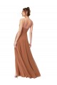 Buy Cowl Neck Chiffon Bridesmaid Dress with Front Slit UK