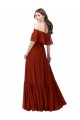 Buy Off the Shoulder Ruffle Chiffon Bridesmaid Dress UK