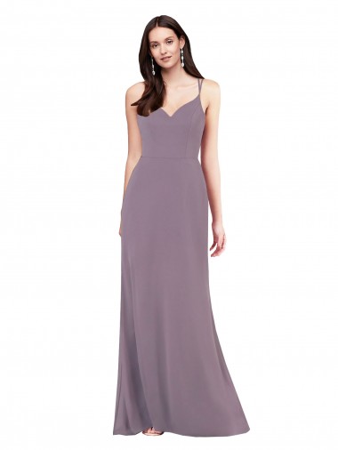 Buy Simple Floor-Length Chiffon Formal Bridesmaid Dress with Criss-Cross Back UK