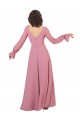Buy Long Sleeve Chiffon Bridesmaid Dress with Bow Detail UK