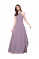 Buy Floor Length Long Chiffon Bridesmaid Dress with Double Bow Feature UK