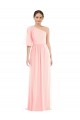 Buy One Shoulder Bell Sleeves Chiffon Maxi Bridesmaid Dress UK