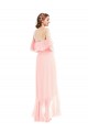 Buy Off the Shoulder Ruffled High Low Maxi Bridesmaid Dress UK