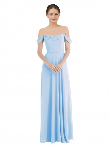 Buy Off the Shoulder Draped Neckline Maxi Formal Bridesmaid Dress UK