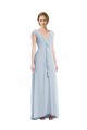 Buy Ruffle Trimmed V Back Chiffon Maxi Bridesmaid Dress UK