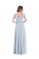 Buy Ruffle Trimmed V Back Chiffon Maxi Bridesmaid Dress UK
