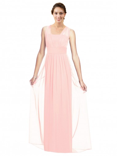 Buy V-Neck Full Length Chiffon Bridesmaid Dress UK