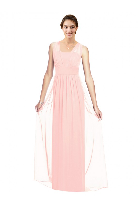 Buy V-Neck Full Length Chiffon Bridesmaid Dress UK
