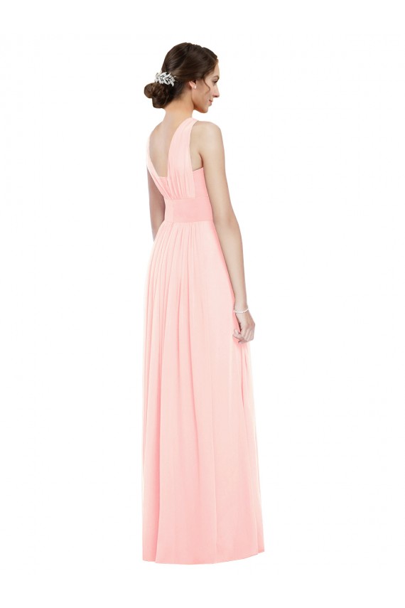 Buy V-Neck Full Length Chiffon Bridesmaid Dress UK