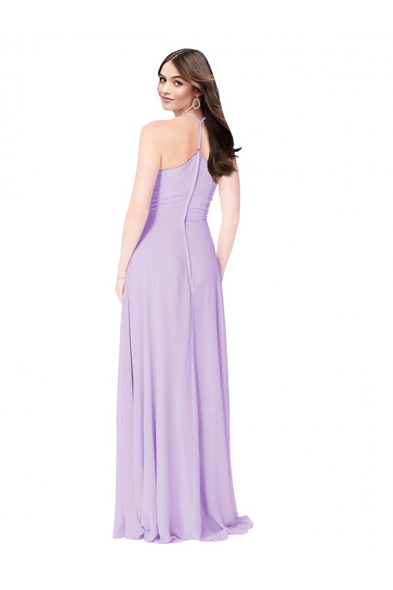 Buy Chiffon A-Line Bridesmaid Dress with Halter Back UK