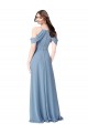 Buy High Neck Chiffon Bridesmaid Dress with Draped Sleeves UK