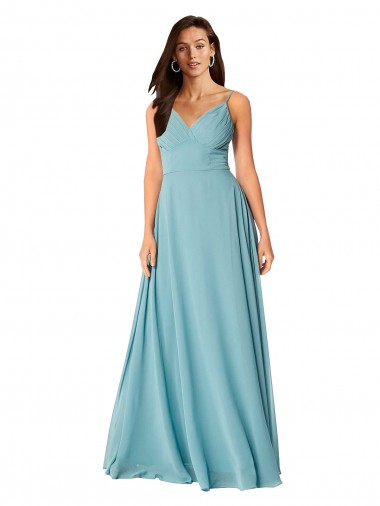 Buy Draped Empire V-Neck Chiffon Bridesmaid Dress UK