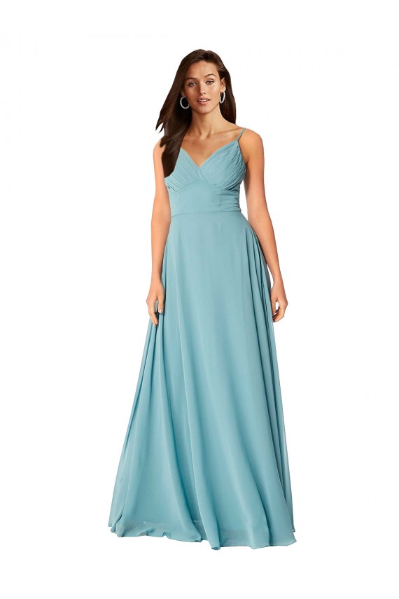 Buy Draped Empire V-Neck Chiffon Bridesmaid Dress UK
