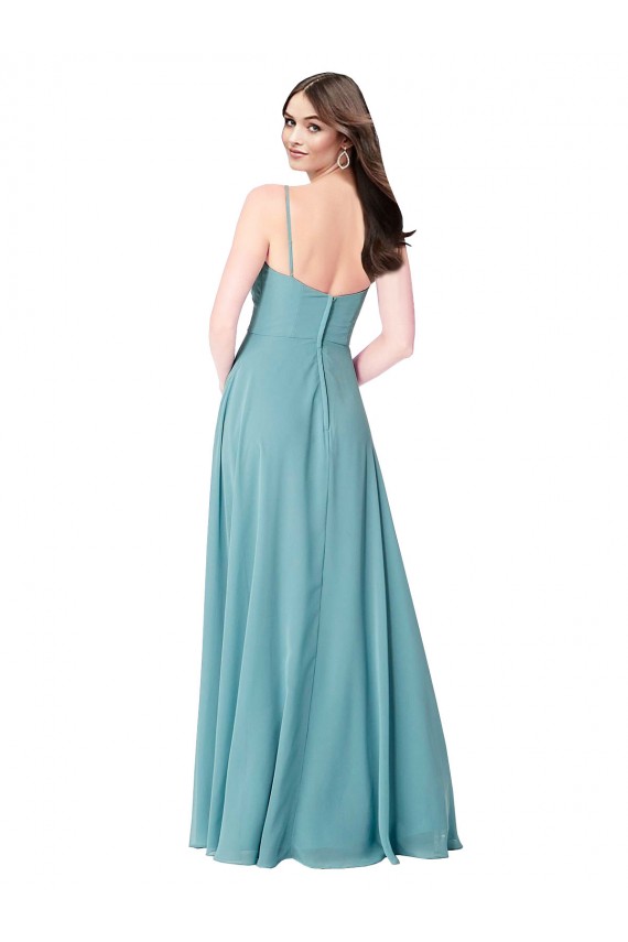 Buy Draped Empire V-Neck Chiffon Bridesmaid Dress UK