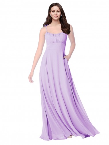 Buy Chiffon A-Line Chiffon Bridesmaids Dress with Ruched Bodice UK