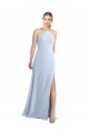 Buy Halter Neck Long Chiffon Bridesmaid Dress with Strappy Back and Daring Side Slit UK