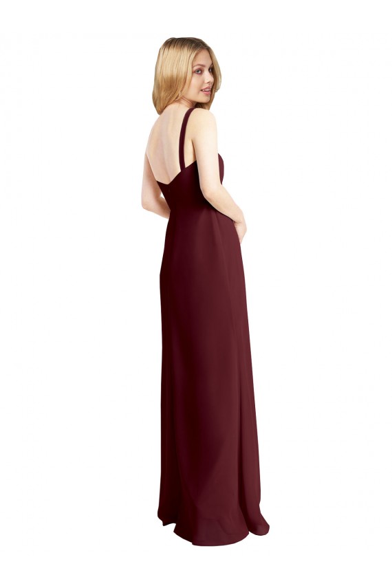 Buy Square Neckline Soft A-Line Chiffon Bridesmaid Dress with Side Slit UK